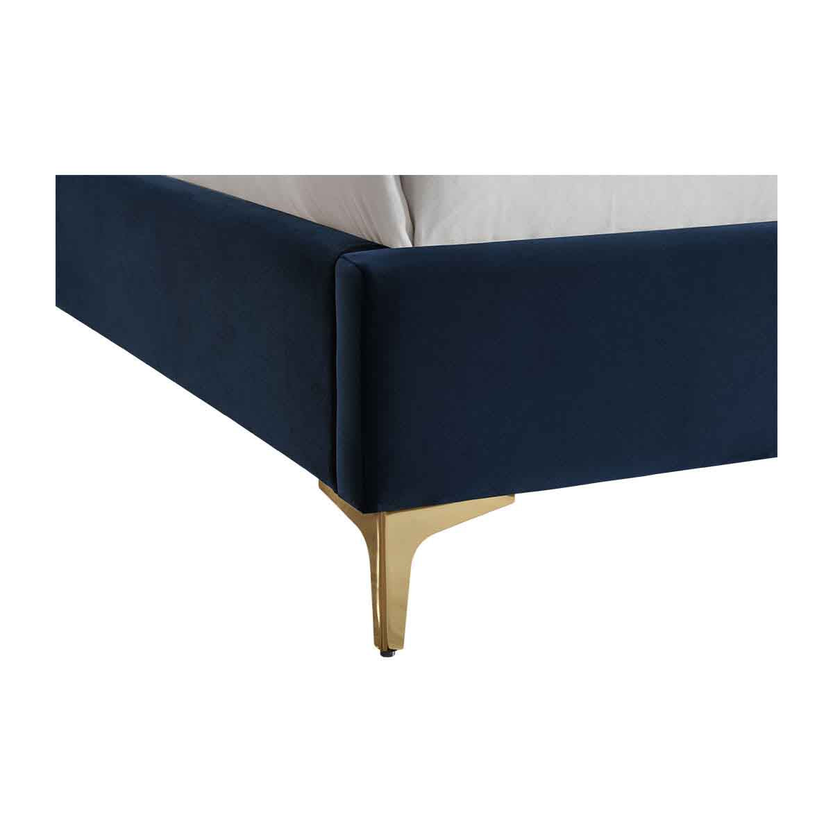 Georgia Velvet Double Bed - Luxurious Soft Fabric Upholstered Queen Size Bed Frame with Sturdy Wooden Legs for Modern Bedroom Decor | Perfect for Master Bedrooms, Guest Rooms & Cozy Apartments