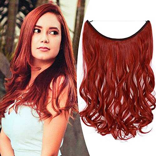 Premium Curly Synthetic Invisible Wire Hair Extensions - Seamless Clip-In Extensions for Volume & Length - Perfect for Parties, Weddings & Everyday Styling