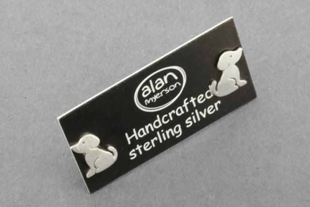 Sterling Silver Puppy Stud Earrings - Cute & Dainty Dog Jewelry for Everyday Wear & Gifts