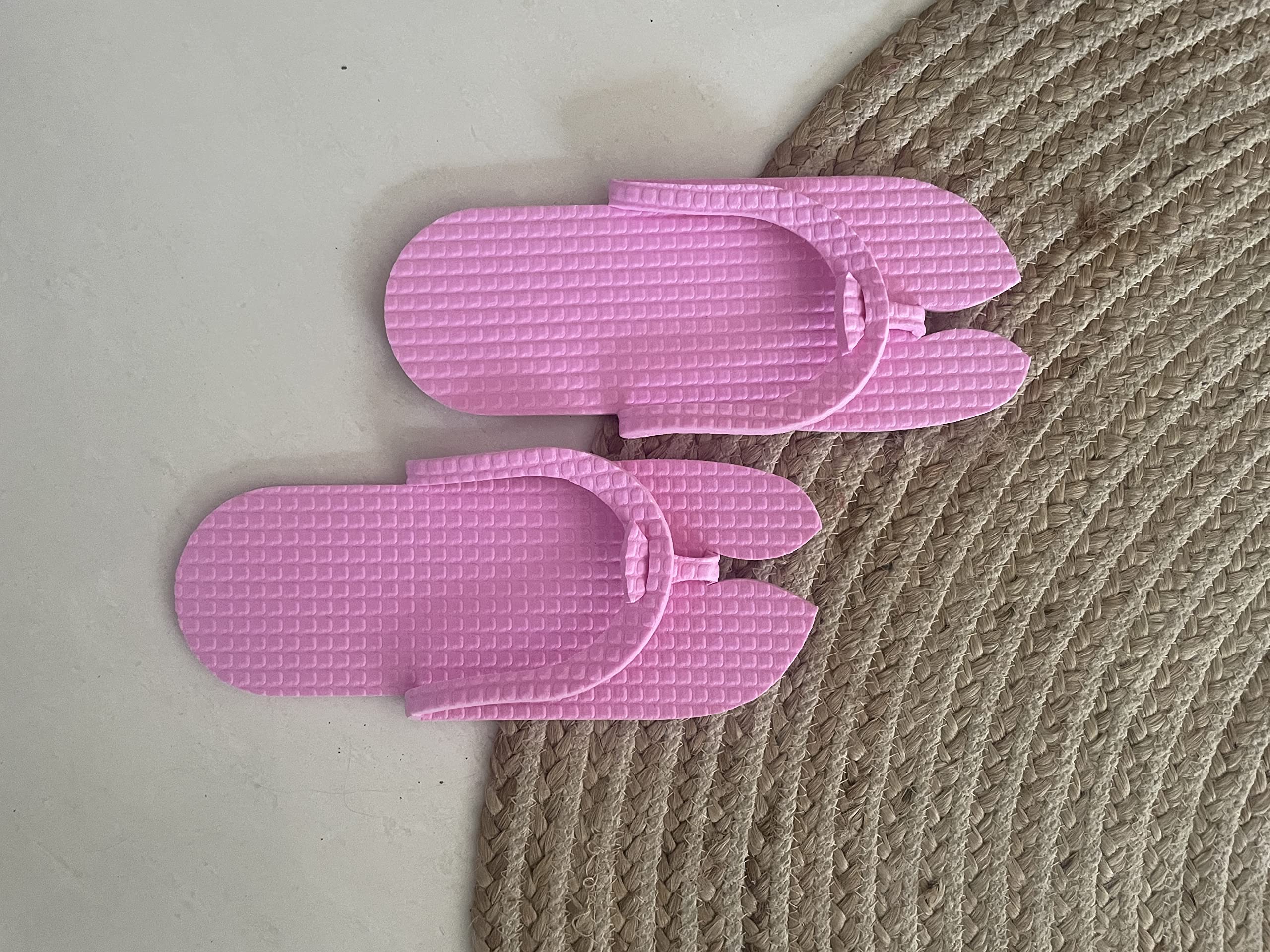 Chitra Artworks Unisex Comfort Disposable Slippers - Free Size (Pack of 12, Pink) | Soft Hotel Slippers for Spa, Travel & Home Use