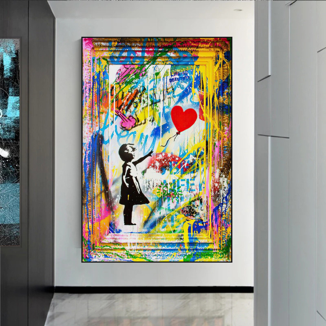Banksy Life is Beautiful Poster - Unique Street Art Wall Decor for Home & Office - Perfect for Living Room, Bedroom & Urban Style Spaces