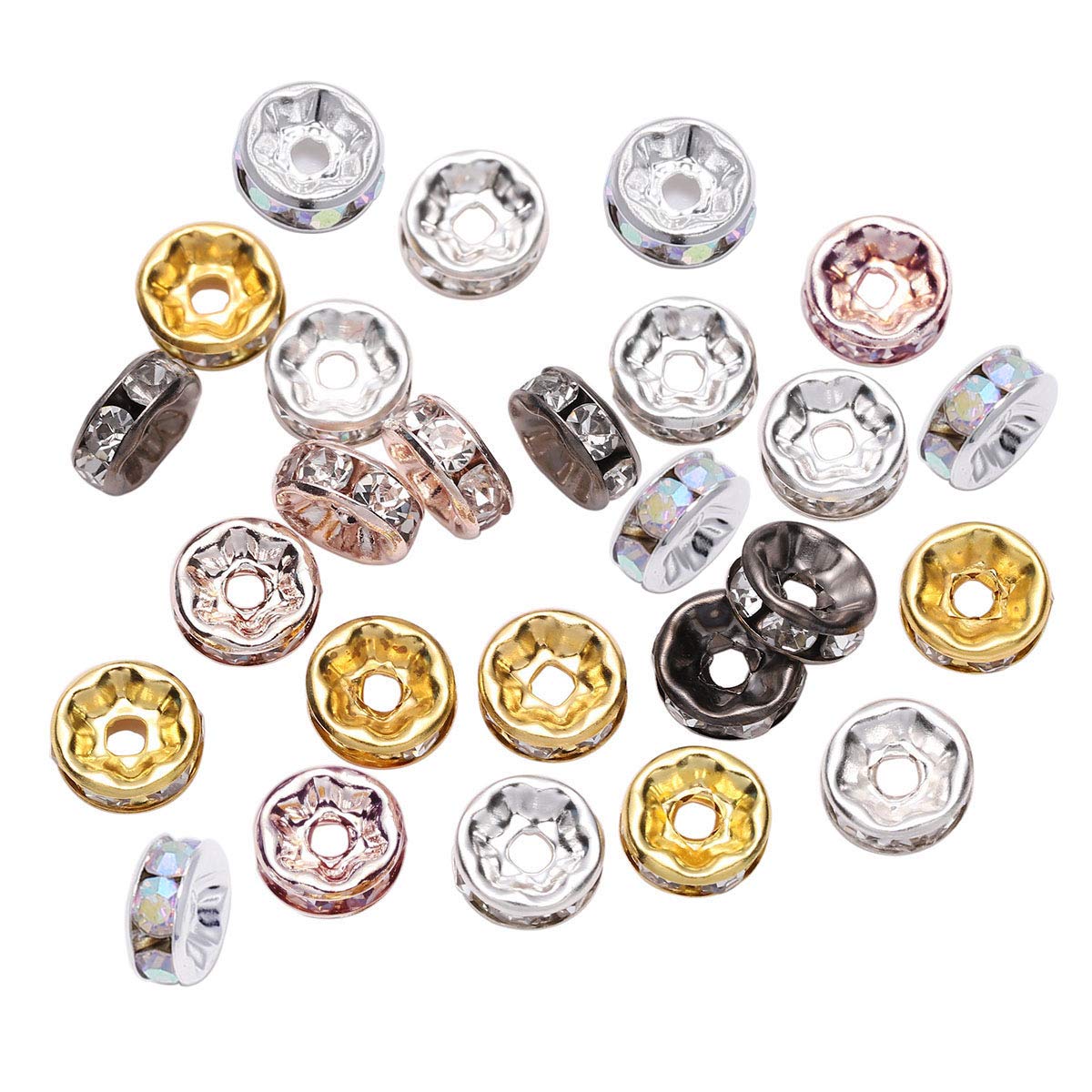 50pcs 4mm Blue Rhinestone Beads for Jewelry Making - Crystal Rondelle Spacer Beads DIY Bracelets & Necklaces - Perfect for Crafting, Wedding, Party Accessories (Blue, 4mm/0.16inch)