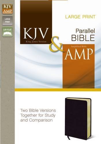 KJV & Amplified Parallel Bible - Large Print, Bonded Leather Cover (Black) - Side-by-Side Scripture Study & Comparison - Zondervan Edition 2012 | Perfect for Bible Study Groups, Personal Devotion & Theological Research