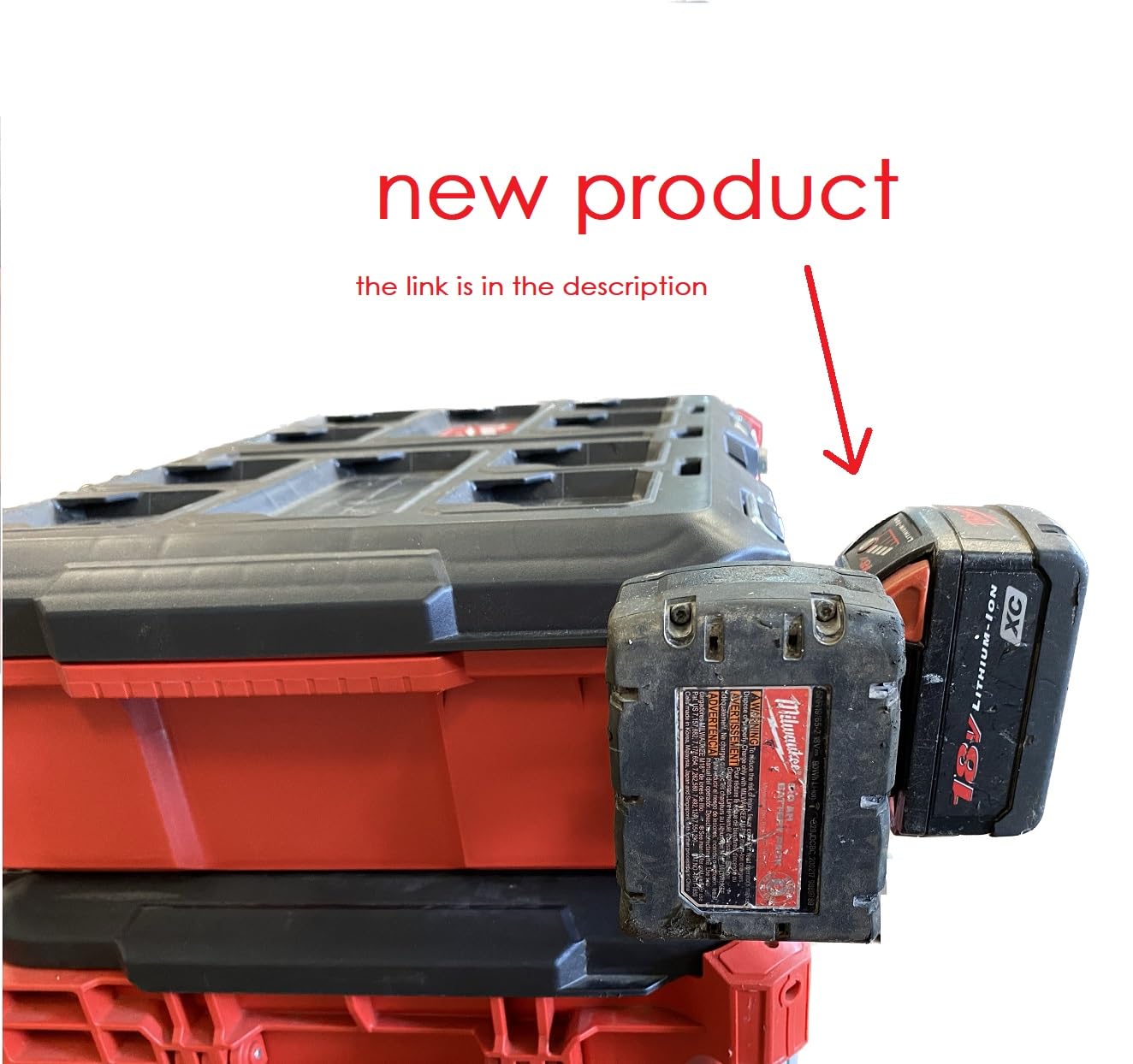 Milwaukee Packout Toolbox Side Battery Holder - Secure & Convenient Power Tool Accessory for On-Site Work & DIY Projects