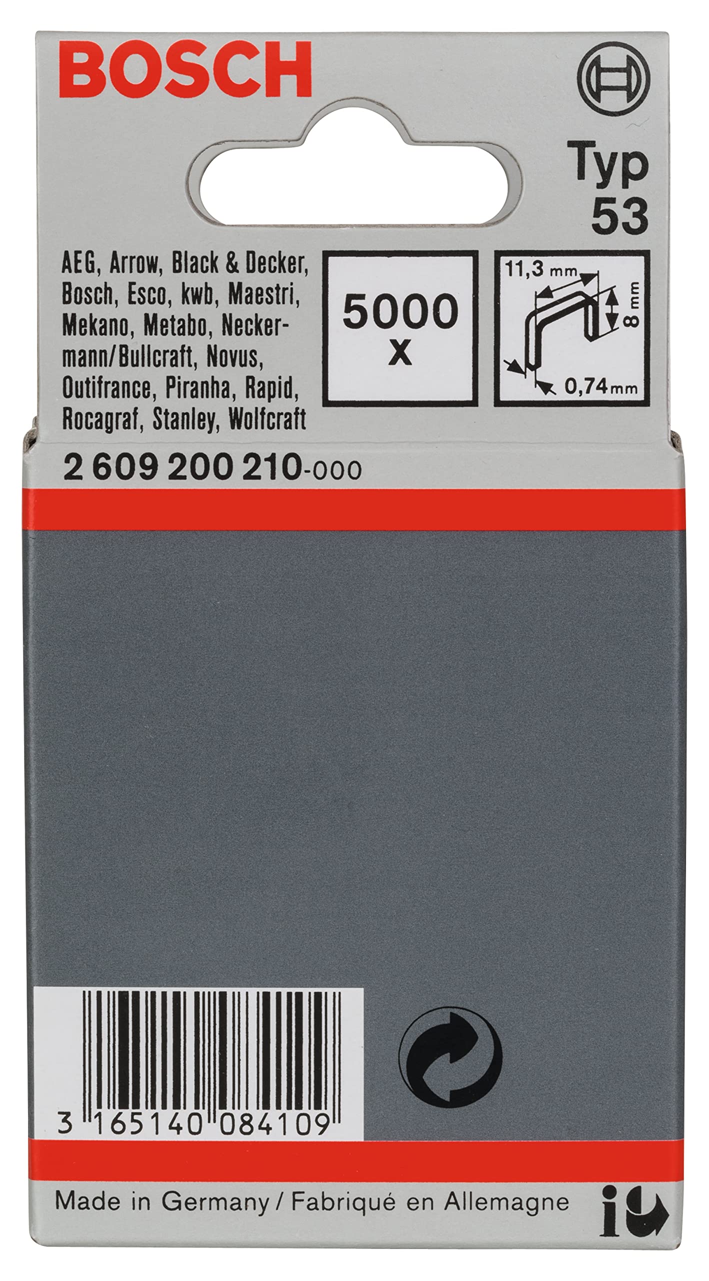 Bosch 53 Fine Wire Staples 114mm for Textiles & Cartons - Packing & Crafting