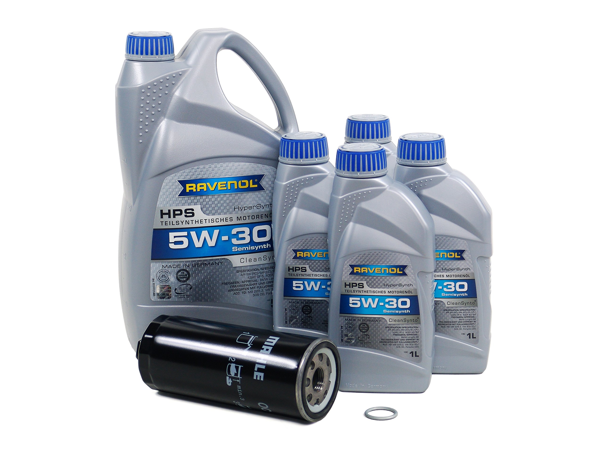 Blau J1A5073-A Full Synthetic Motor Oil Change Kit - 5W30 for 2000-2004 Audi A6 with 4.2L V8 Engine | Complete Oil Filter & Drain Plug Washer Set | Perfect for DIY Car Maintenance & Engine Protection