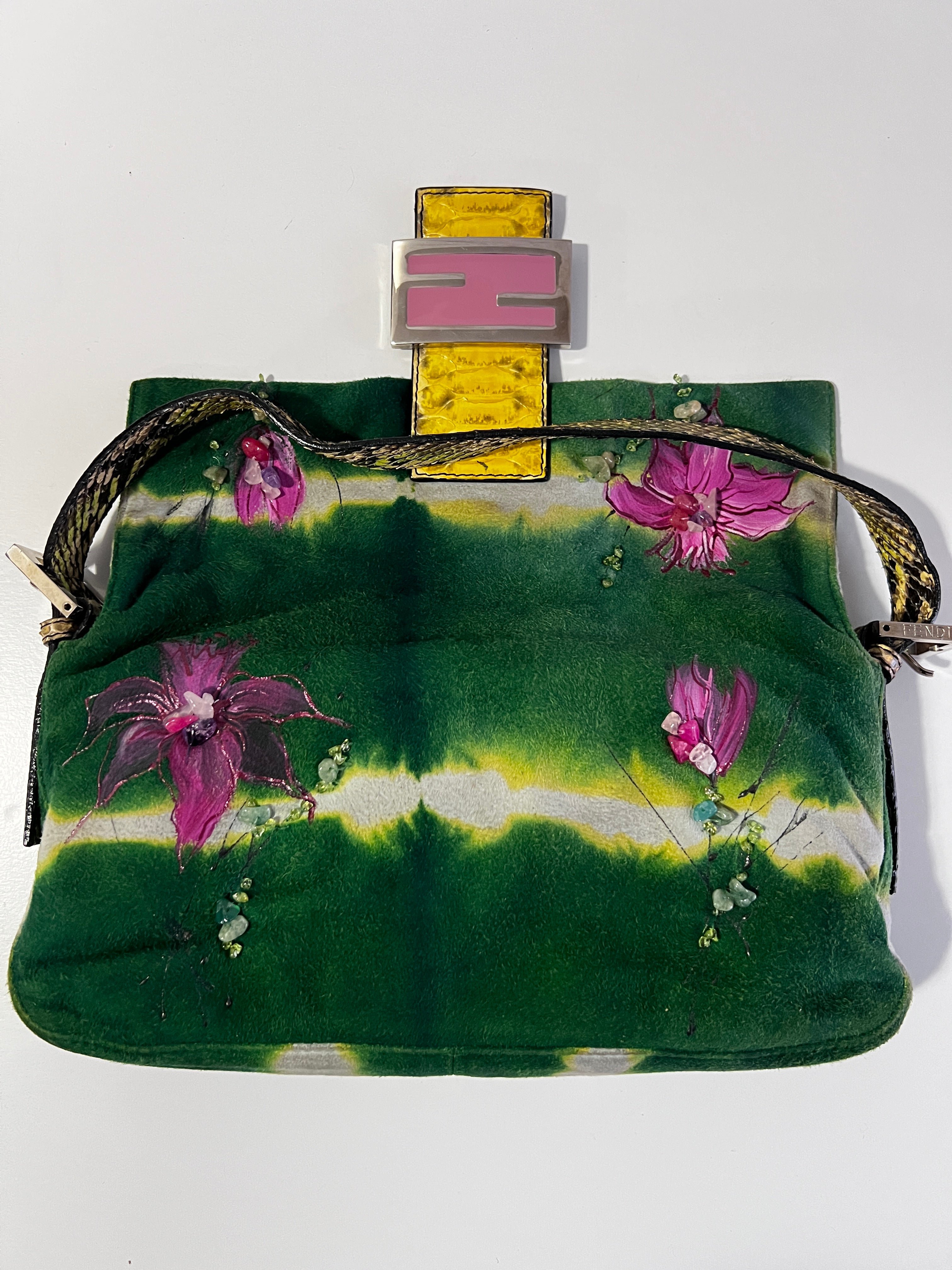 Fendi Floral Beaded Baguette Bag - Luxury Designer Handbag for Women | Perfect for Parties, Weddings & Evening Events
