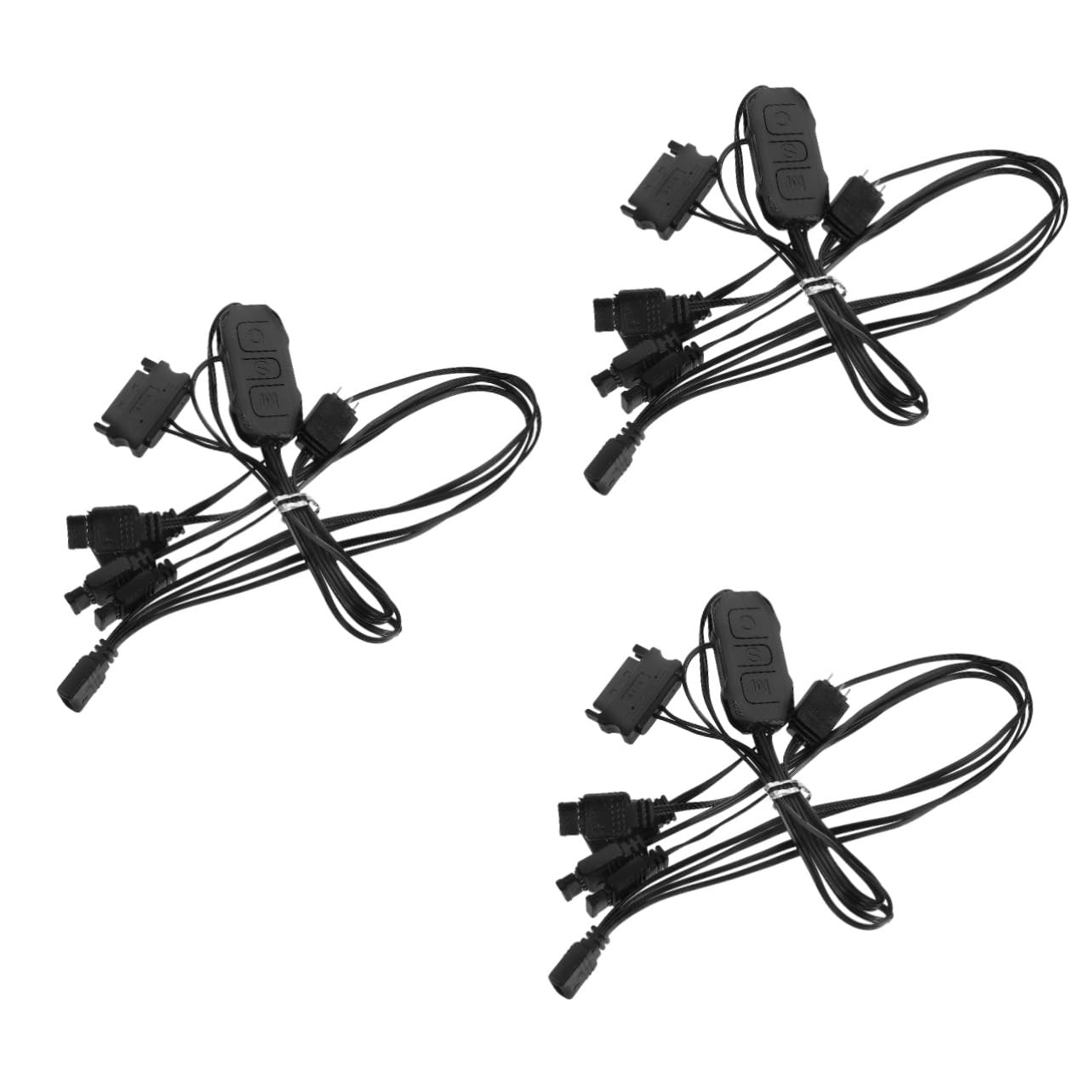 OSALADI 3-Pack RGB Lighting Controller Kit for PC - Includes Strip/Fan Controller, Software, Adapter & Remote | Desktop Computer RGB Lighting System for Gaming Setup & Home Decoration