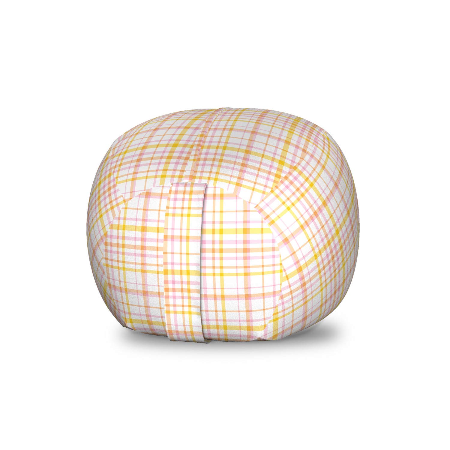 Ambesonne Abstract Toy Storage Bag Chair with Overlapping Streaks Design - Washable Stuffed Animal Organizer for Kids Room, Small Size in Yellow Peach - Perfect for Playroom Organization & Kids Bedroom Decor