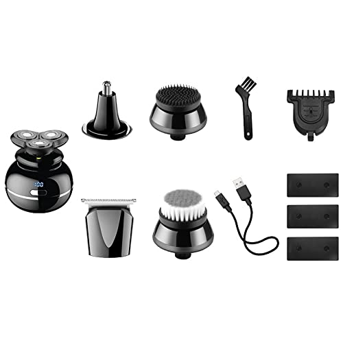 5-in-1 Rechargeable Electric Razor for Men - Wet/Dry Beard Shaver, Body Groomer & Hair Trimmer | Waterproof Face & Body Shaving Kit | Perfect for Travel, Gym & Daily Grooming