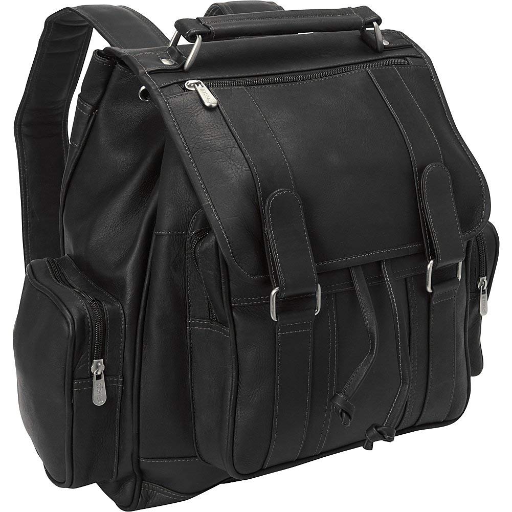 Double Loop Flap-Over Laptop Backpack for Men & Women - Durable 15.6 Inch Computer Bag with USB Charging Port - Water Resistant Travel Backpack for Work, School & Commuting