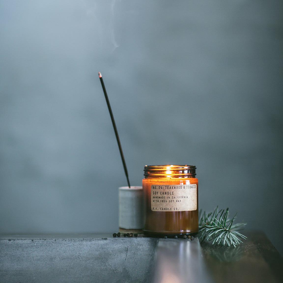 Premium 3.5oz Mini Soy Candle Set - Teakwood & Tobacco Scented - Perfect for Home Decor, Gifts, Relaxation & Aromatherapy - Handmade Natural Wax Candles for Bedroom, Bathroom & Office