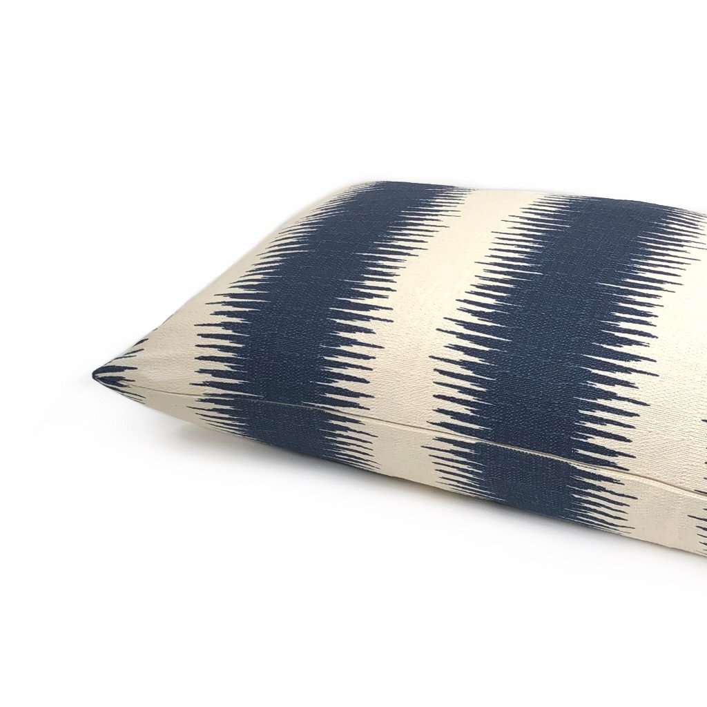 Goji Navy Blue & Cream Tribal Stripe Pillow Cover - Bohemian Decorative Throw Pillow Case for Sofa, Bed, Couch - Home Decor Accent for Living Room, Bedroom