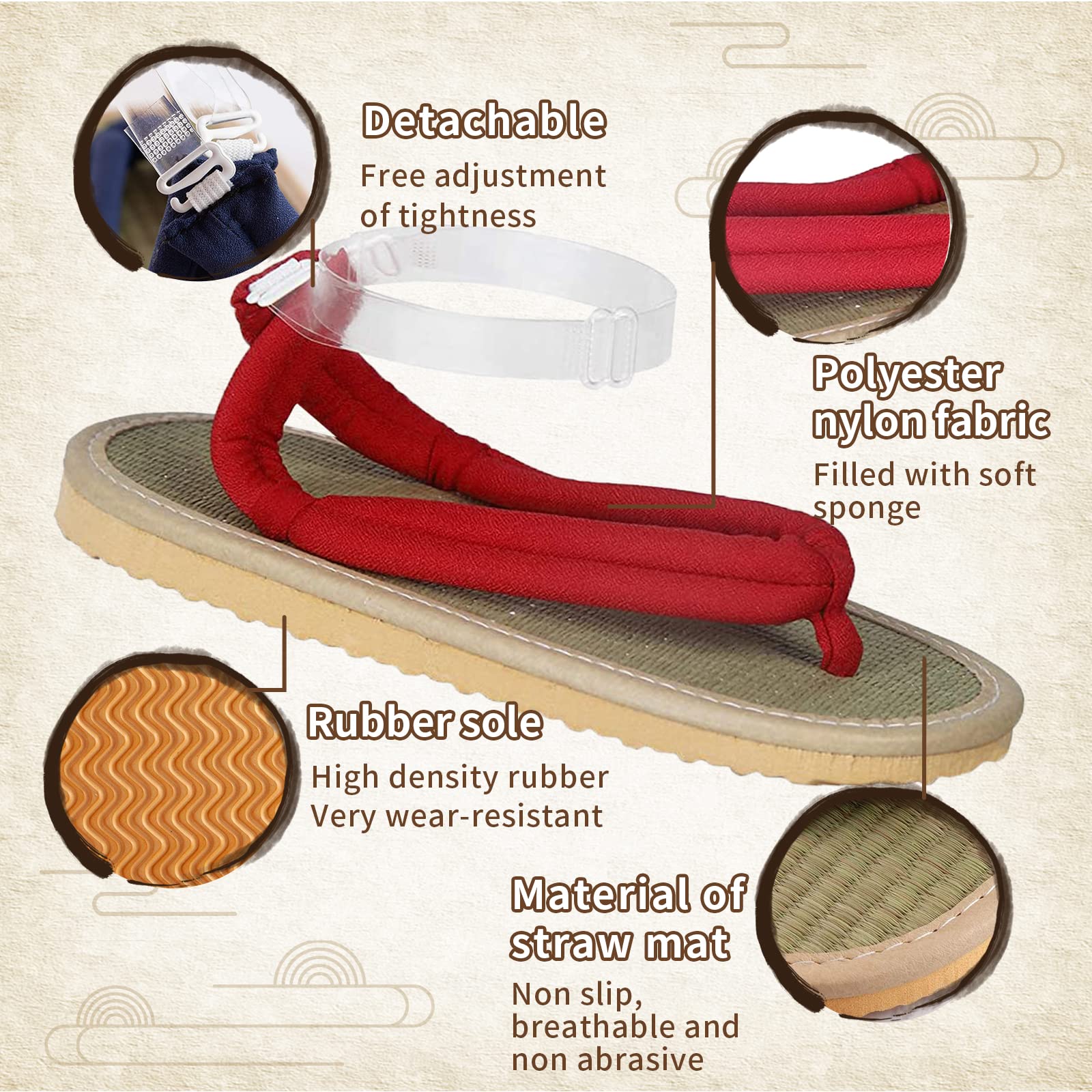 Anime Unisex Cosplay Clog Shoes - Japanese Traditional Wooden Sandals for Anime Lovers & Cosplay Events - Perfect for Conventions, Halloween & Themed Parties