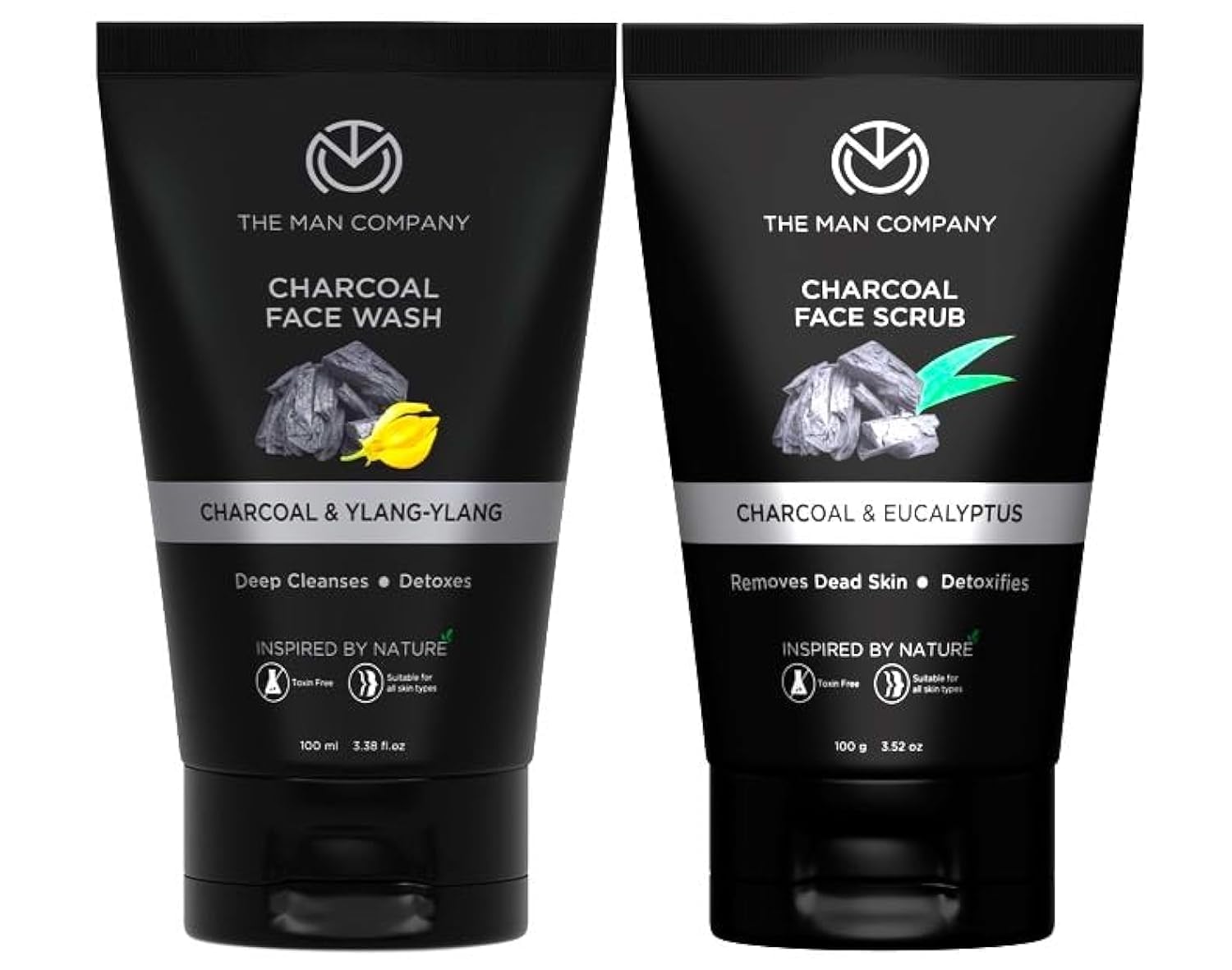 The Man Company Charcoal Face Scrub & Wash - Deep Cleansing Pore Minimizer, Exfoliating Anti-Acne Treatment, Blackhead Remover & Skin Brightener for Men | Daily Skincare Routine & Post-Shave Care