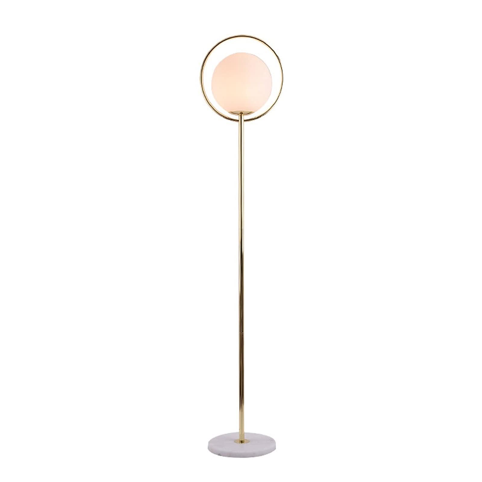 Modern LED Floor Lamp with Glass Globe & Marble Base - Gold Postmodern Design for Living Room, Bedroom & Reading | Stylish Lighting for Home Decor & Cozy Ambiance