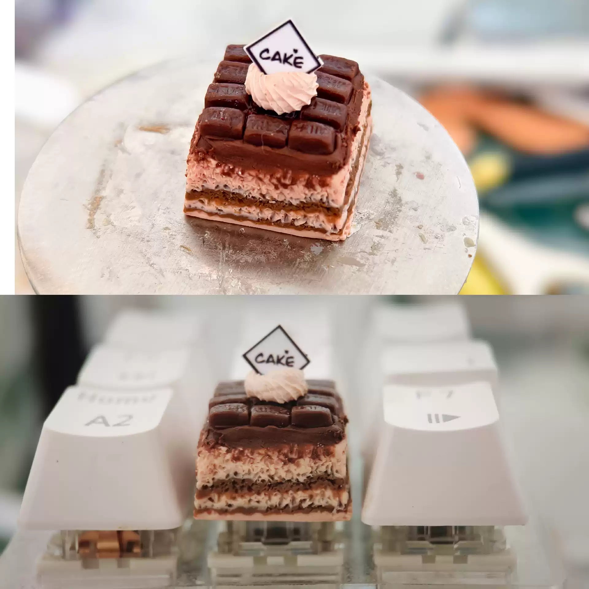Handmade Resin Clay Food Collection Keycaps - Custom Stone Plastic Clay Artisan Keycaps for Mechanical Keyboards | Unique Keyboard Decor for Gaming & Office Use