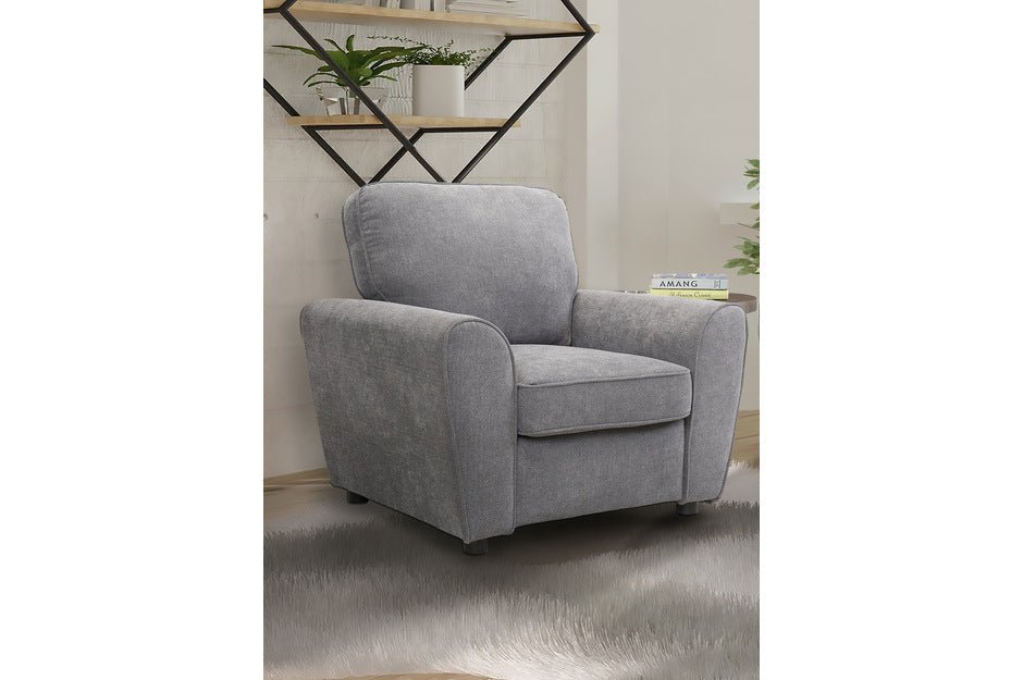 Bethany Collection Grey Sofa Set - Modern 3-Piece Living Room Furniture for Small Spaces | Perfect for Apartments, Condos & Cozy Homes