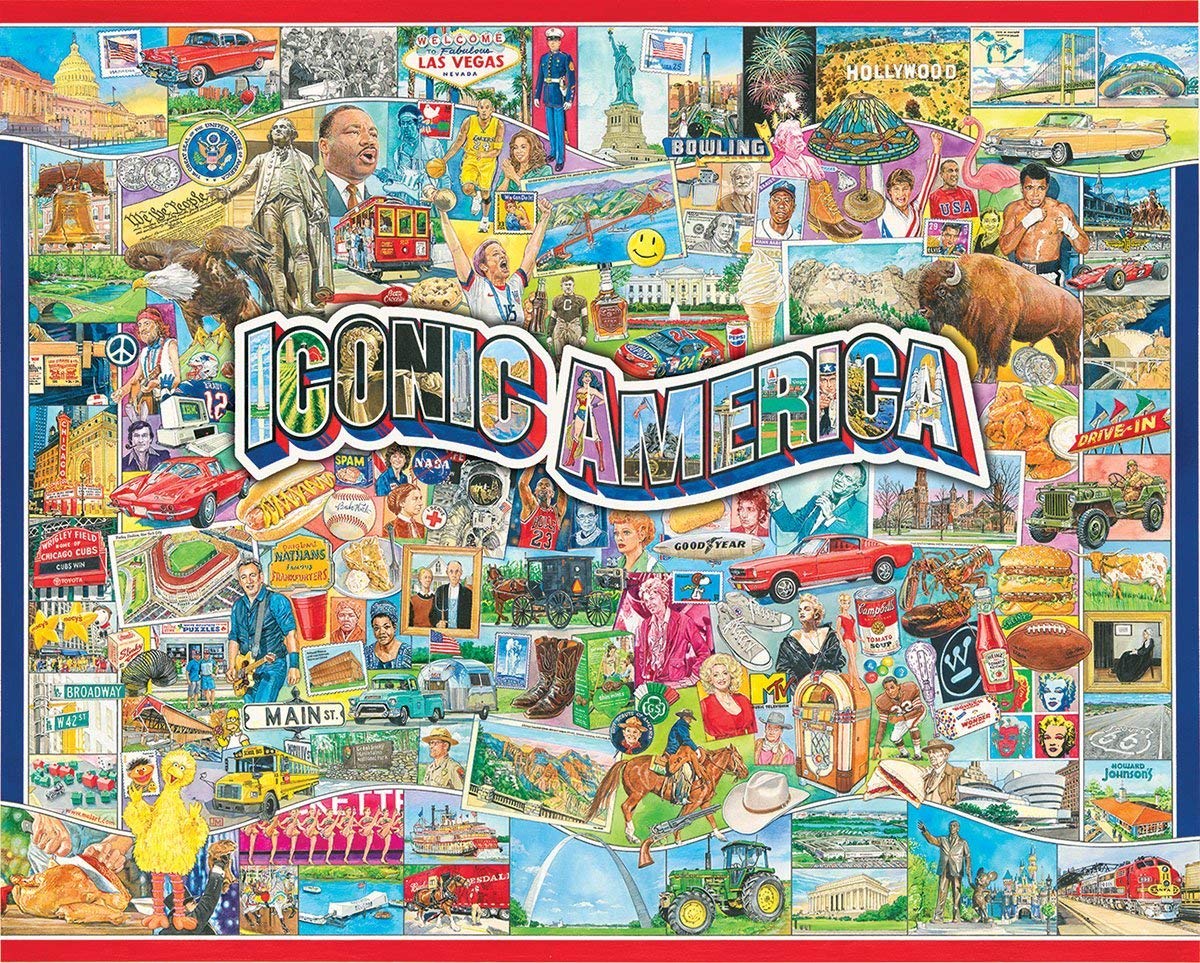 White Mountain Puzzles Iconic America - 1000 Piece Jigsaw Puzzle for Adults, Premium Quality Landscape Puzzle, Perfect for Family Game Night & Relaxation