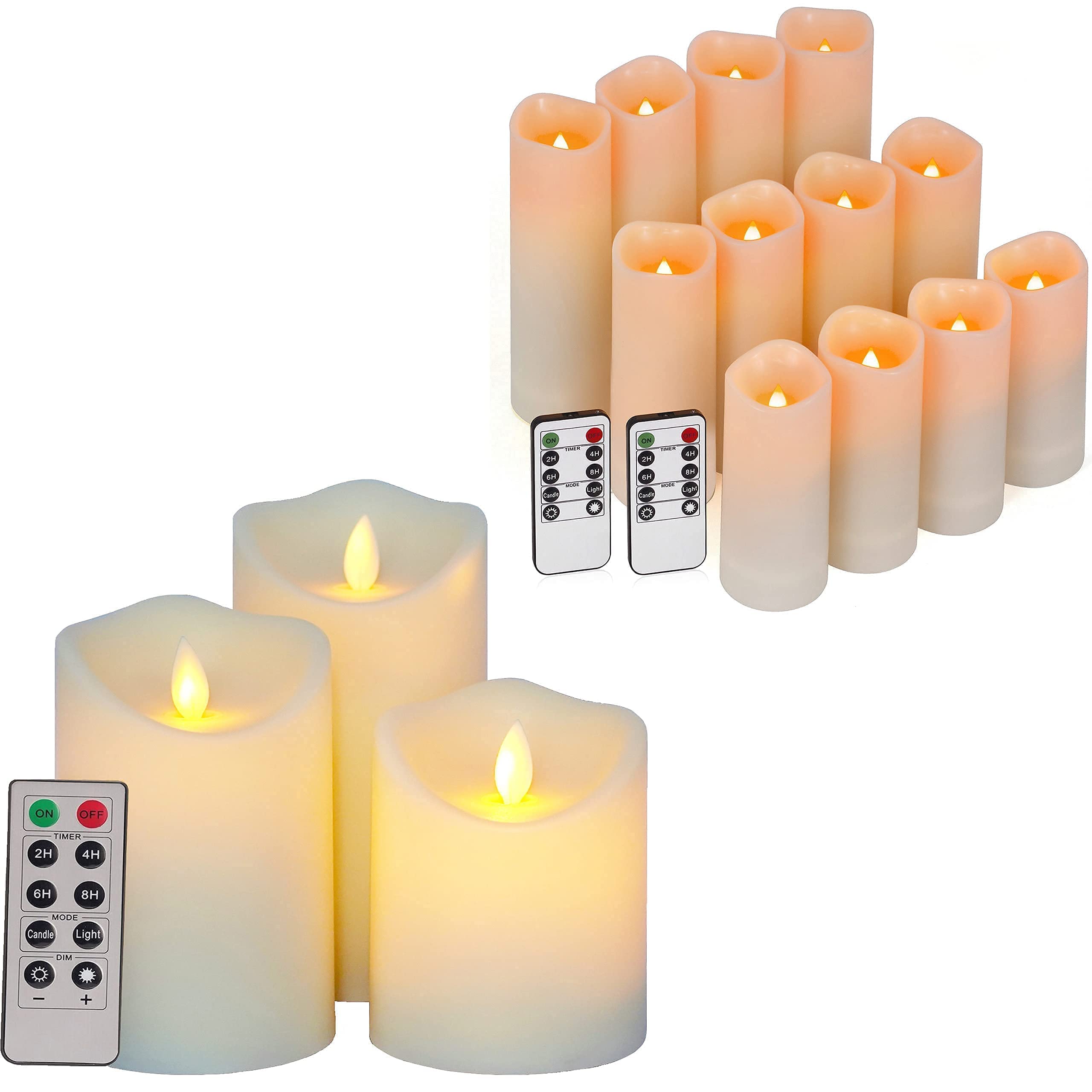Enido Flameless LED Candles - Battery Operated Fake Candles for Home Decor, Wedding, Party & Romantic Ambiance - Safe & Realistic Flameless Tea Lights for Table Centerpieces, Fireplace & Holiday Decorations