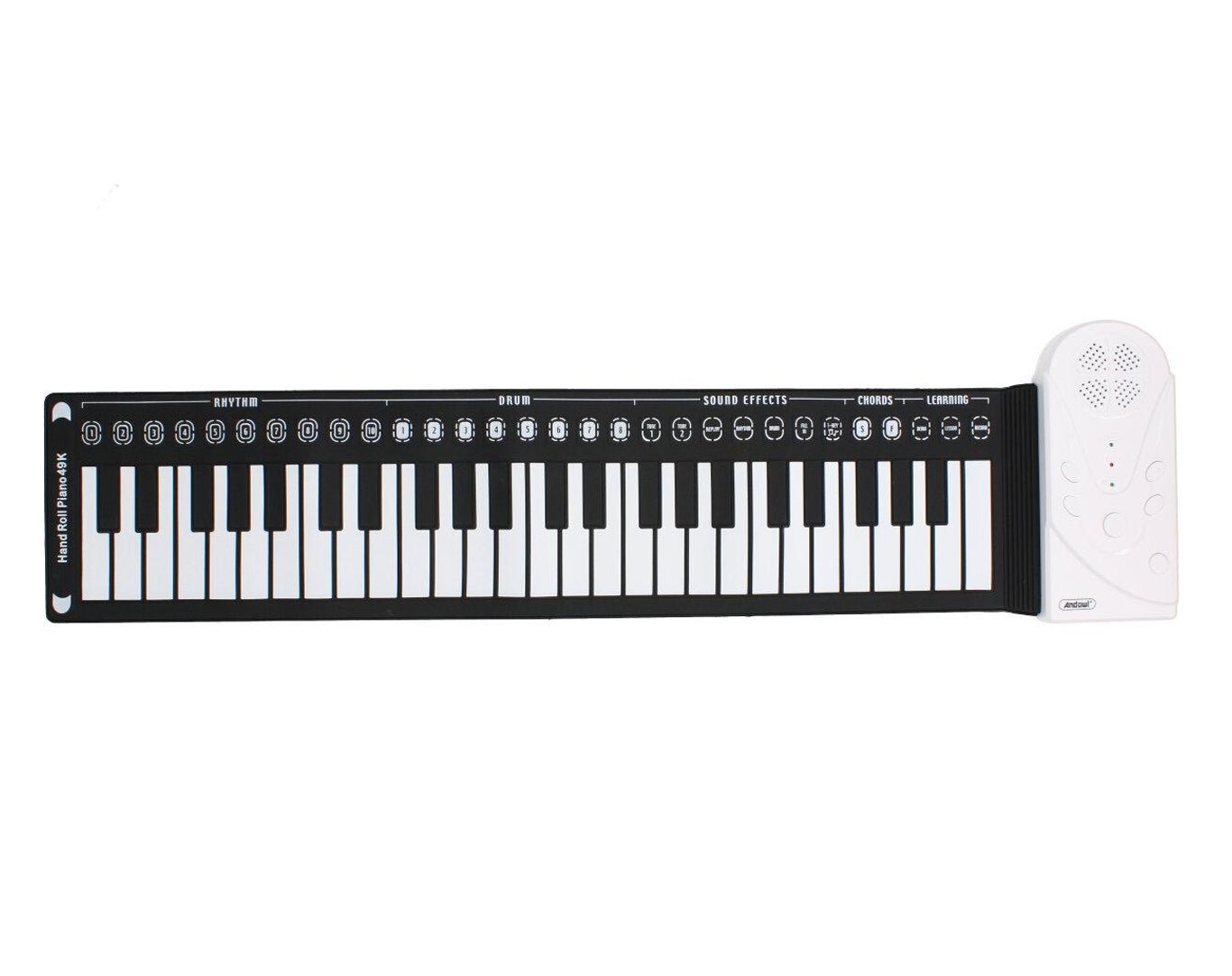 Andowl S747 Portable Roll Up Keyboard - Ultra Thin Flexible USB Keyboard for Laptop/PC/Tablet - Waterproof & Dustproof (White) - Perfect for Travel, Office, and Home Use