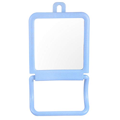 FOMIYES Portable Folding Travel Mirror - Adjustable Hanging Makeup Mirror for Home, Camping & Travel | Compact Rectangular Vanity Mirror with 360° Rotation (Blue) - Perfect for Cosmetics, Makeup Application & Space-Saving Storage