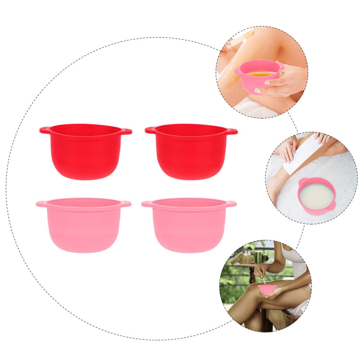 Mikinona 4-Piece Portable Wax Warmer Kit with Wax Bead Melter Bowl - Replacement Inner Pot & Waxing Accessories for Smooth Hair Removal at Home, Salon or Travel - Perfect for Eyebrows, Legs & Bikini Line - Ideal for DIY Beauty, Spa Treatments & On-the-Go Grooming - Great for Home Use, Professional Salons, Travel & Personal Care