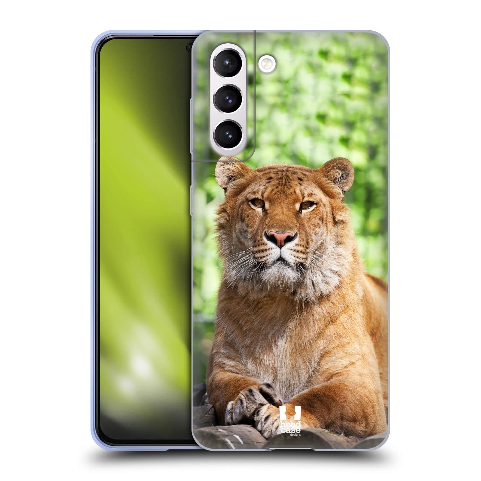 Head Case Designs Siberian Liger Soft Gel Phone Case for Samsung Galaxy S21 5G - Protective Cover with Matching Wallpaper, Perfect for Animal Lovers and Outdoor Adventures