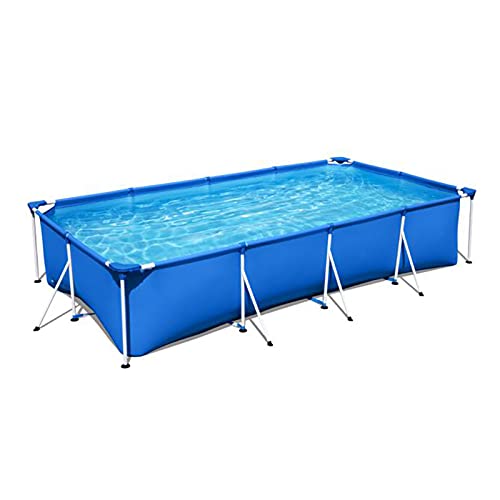 Lolicute 13.1ft x 6.9ft x 2.7ft Rectangular Above Ground Swimming Pool - Outdoor Family Pool for Adults & Kids, Durable Blue Frame - Perfect for Backyard Relaxation, Summer Parties and Water Fun