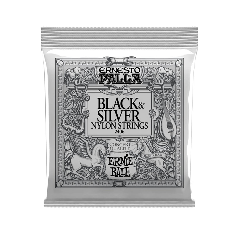 Ernie Ball Ernesto Palla Black & Silver Nylon Guitar Strings - Premium Acoustic & Classical Guitar Strings for Professional Musicians & Beginners - Perfect for Live Performances, Studio Recording & Practice Sessions