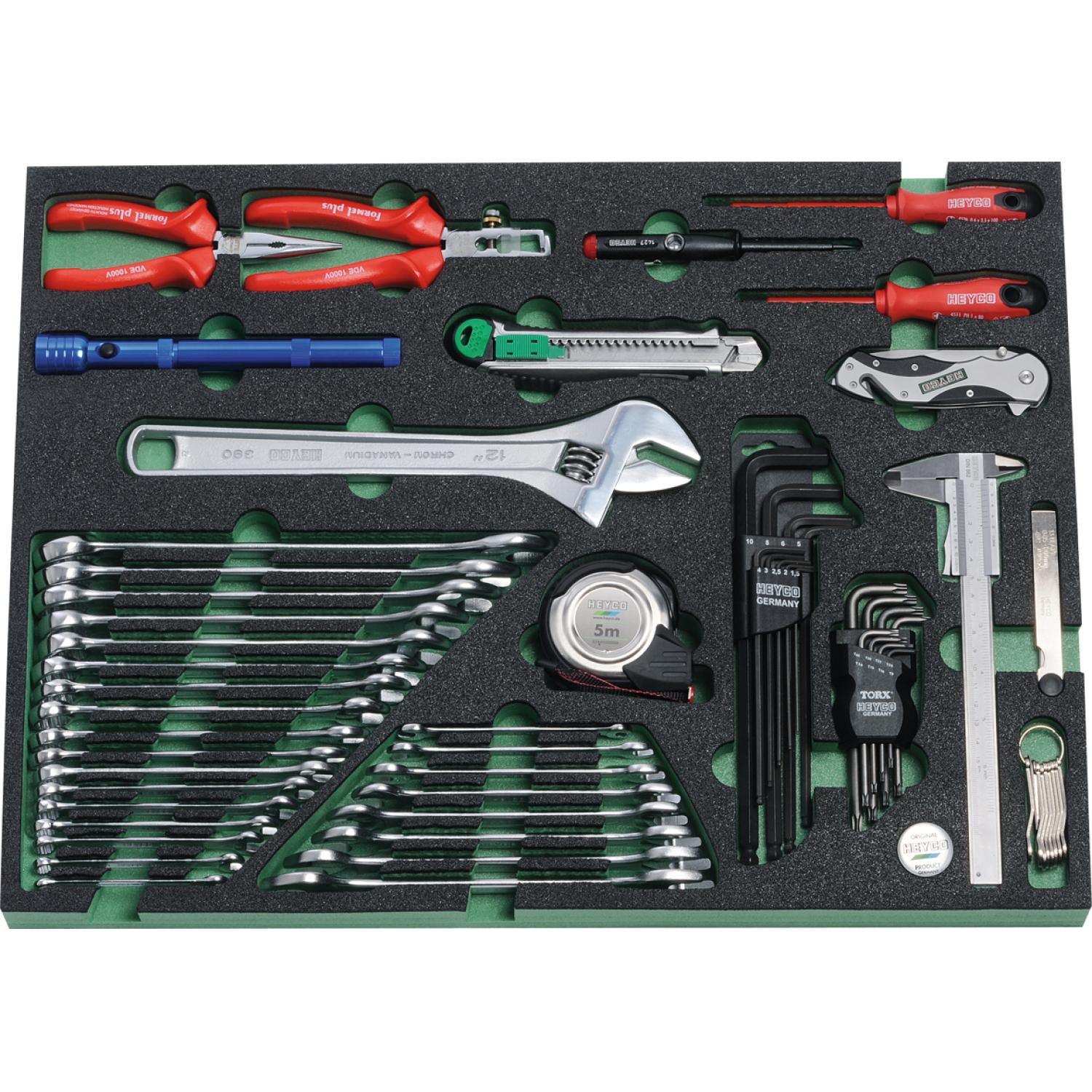 Heyco 01128000300 Professional 190-Piece Tool Assortment Set with 3 Modular Workshop Trolley - Perfect for Home Garage, Auto Repair & DIY Projects