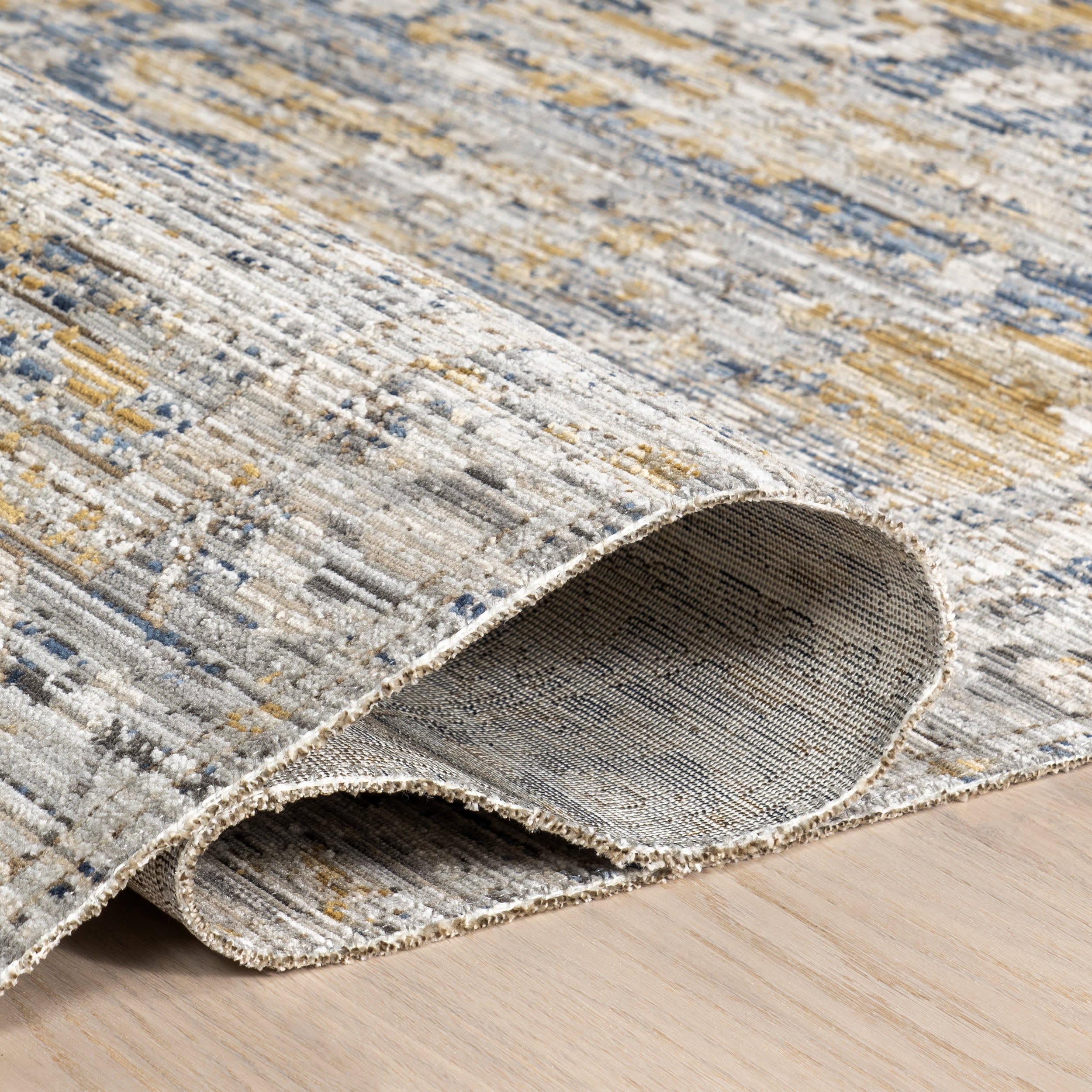 Ariella Garden Medallion Indoor Outdoor Washable Area Rug - Non-Slip Waterproof Floor Mat for Living Room, Bedroom, Patio, Deck - Blue Home Decor