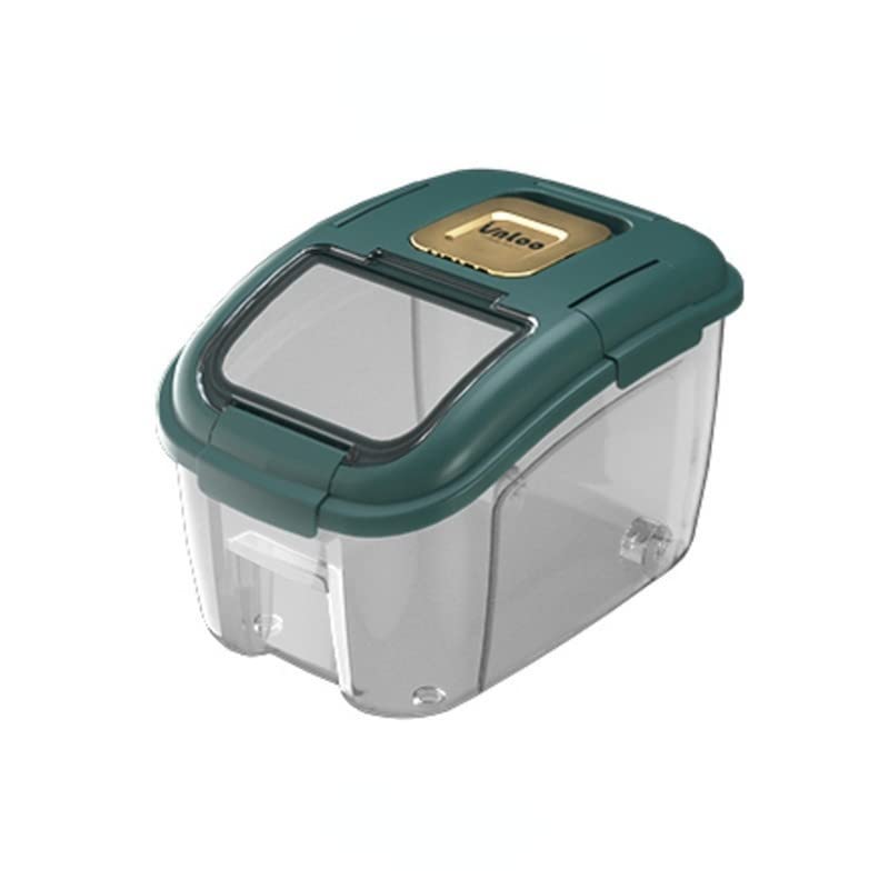 **IMAKEY 5KG Airtight Food Storage Container - BPA-Free Plastic Cereal, Rice, Flour, Sugar Organizer with Locking Lid - Moisture & Insect Proof Kitchen Pantry Canister (Green) - Perfect for Dry Food Storage & Organization**