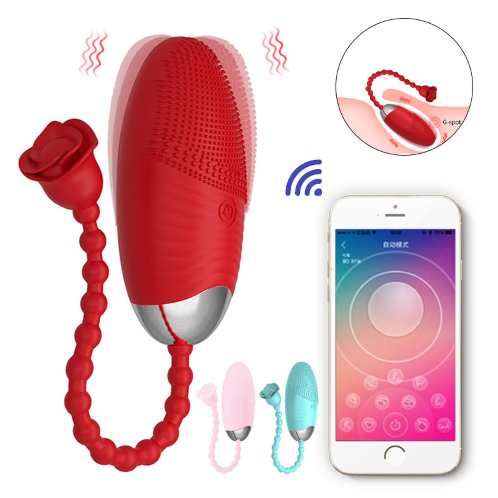 Wireless Remote Control Vibrating Egg - G-Spot & Anal Stimulator for Women, Rechargeable Silicone Vibrator with APP & Music Sync - Perfect for Couples Play & Solo Pleasure