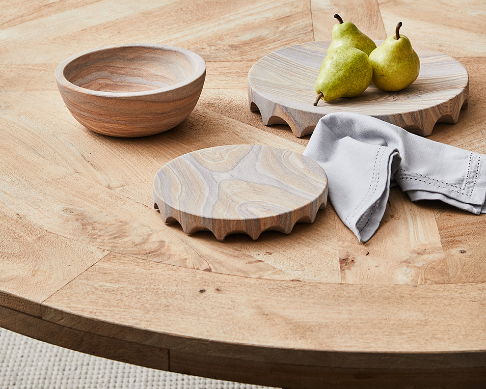 Riley Tray Large 30x30x4cm Rainbow Sandstone Serving Platter - Perfect for Entertaining, Party Snacks, and Home Decor