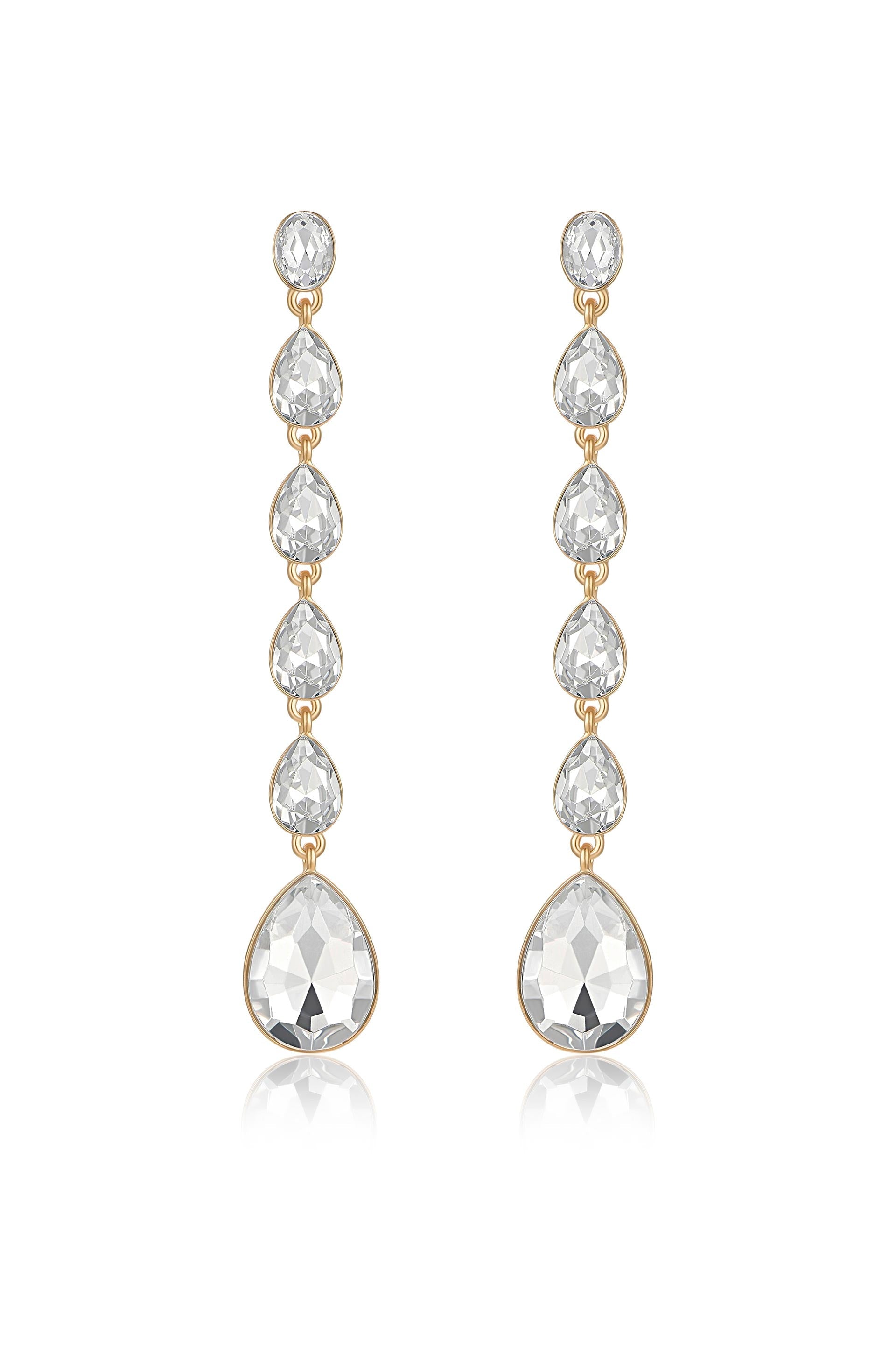 Crystallized Drop Earrings for Women - Elegant Dangling Jewelry for Parties, Weddings & Special Occasions | Handmade Gemstone Earrings