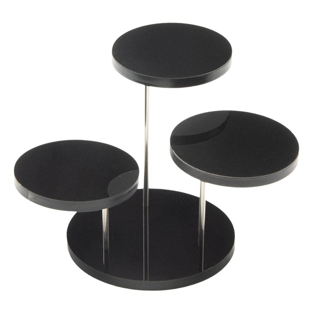 Gazechimp 3-Tier Black Stepped Cake Stand for Cupcakes & Desserts - Perfect for Weddings, Baby Showers, Parties & Kitchen Display | Durable Cake Plate for Celebrations & Events