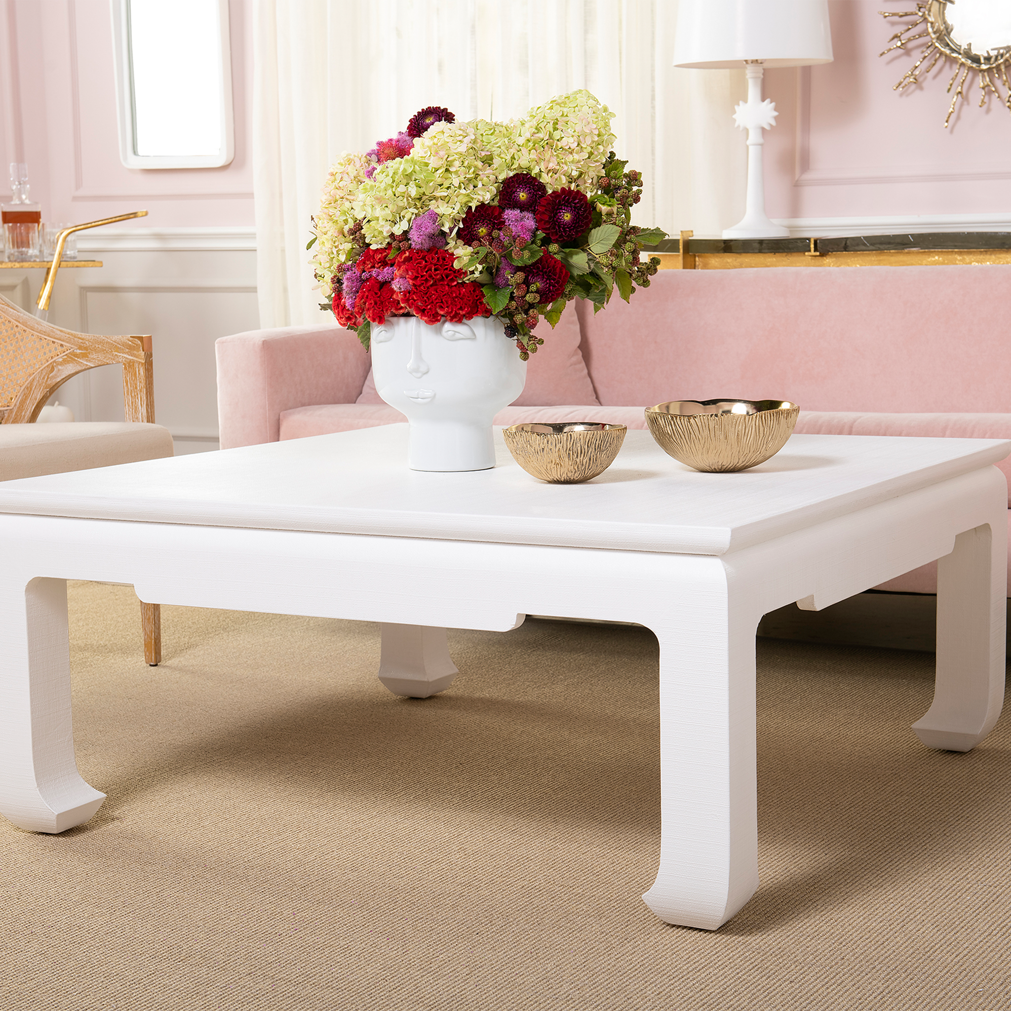 Bethany Large Square Coffee Table in Vanilla - Modern Living Room Furniture for Home Decor, Sofa Table with Storage Shelf - Perfect for Small Spaces, Apartments & Cozy Living Rooms