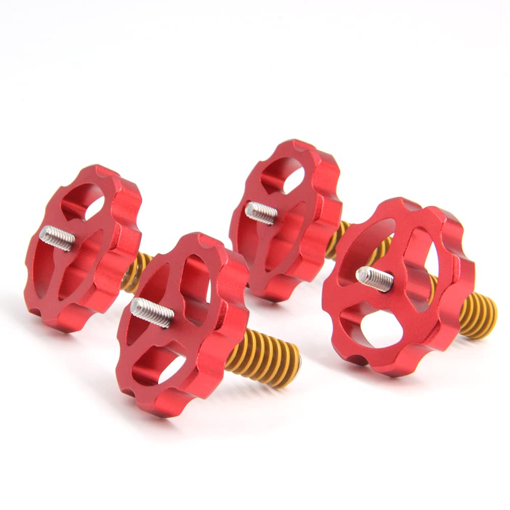 4PCS Aluminum Hand Twist Leveling Nuts (37mm Diameter) + 4PCS Hot Bed Springs + 4PCS M4X40mm Screws for Creality CR-10 Ender-3 3D Printers - Perfect for Bed Leveling & Printer Maintenance