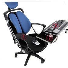 Ergonomic Laptop Stand with Keyboard Tray & Mouse Pad - Adjustable Chair Mount for Office & Gaming Setup - Perfect for Home, Office or Dorm Room Workspaces