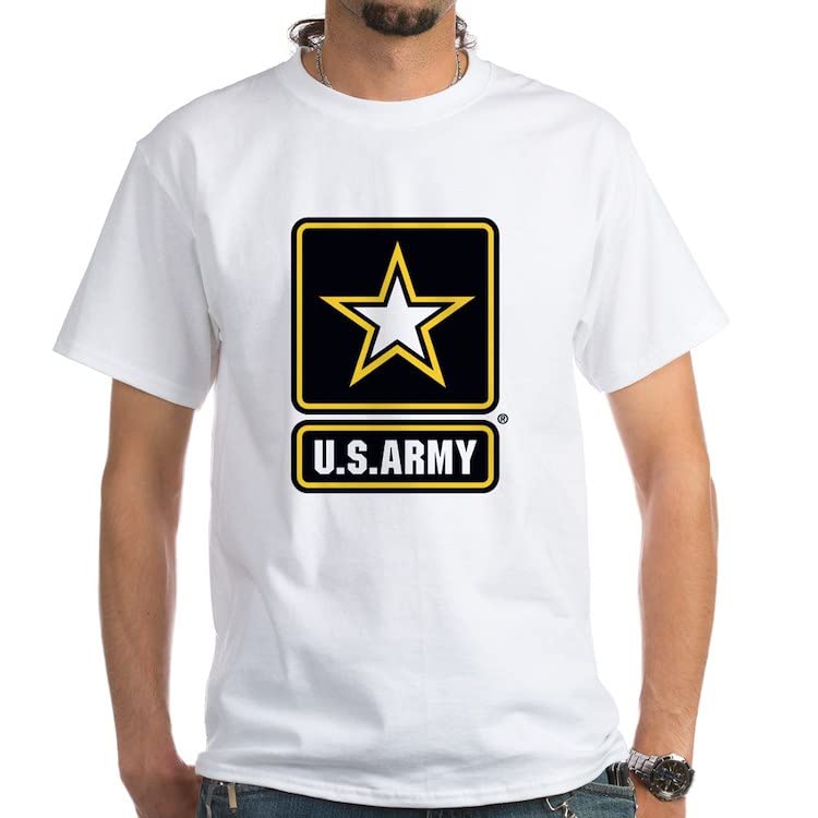 U.S. Army Logo White Cotton T-Shirt for Men & Women | Premium Comfort Military Apparel | Perfect for Veterans Day, Patriotic Events & Casual Wear