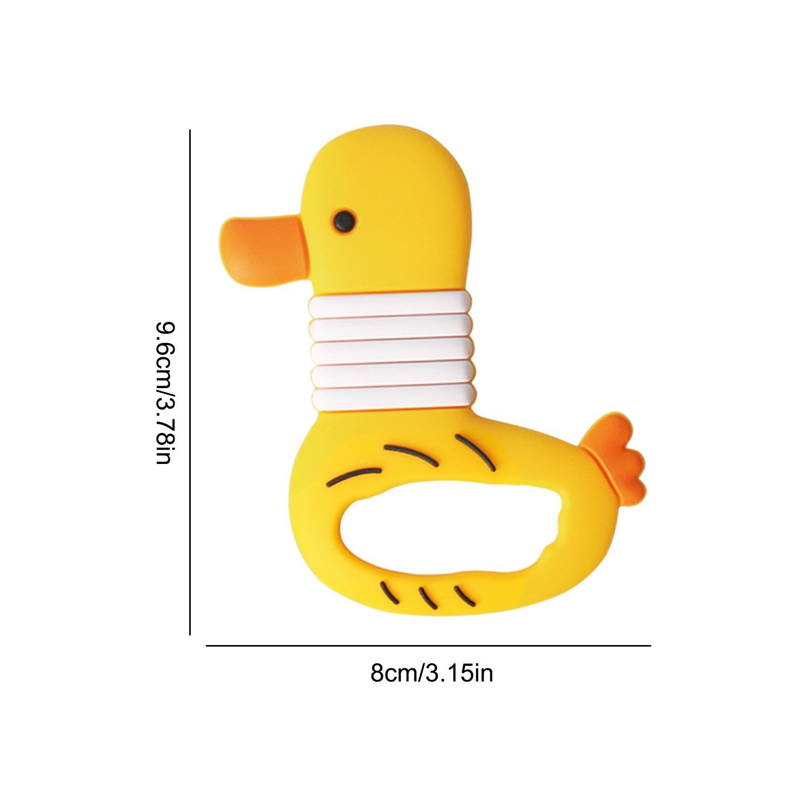 Duck-Shaped Silicone Teether Toy for Babies - Safe Molar Chew Toy to Relieve Teething Pain & Gum Discomfort | Sensory Soothing Toy for Infants & Toddlers | Perfect for Daycare, Travel & Home Use