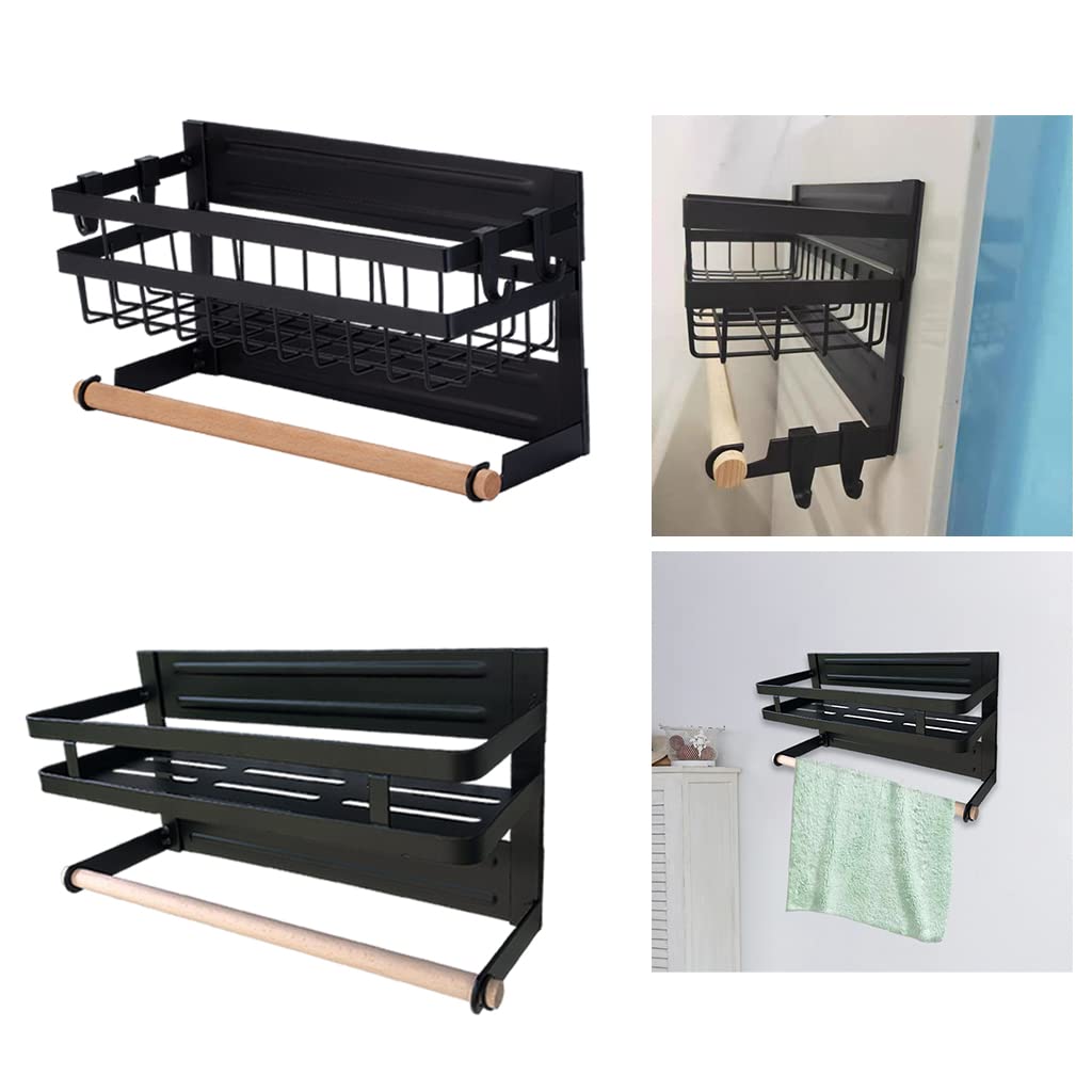 Ubersweet® Magnetic Refrigerator Side Shelf - Spice Rack & Paper Towel Holder for Kitchen Organization - Perfect for Small Spaces, Pantry Storage & Easy Access to Cooking Essentials