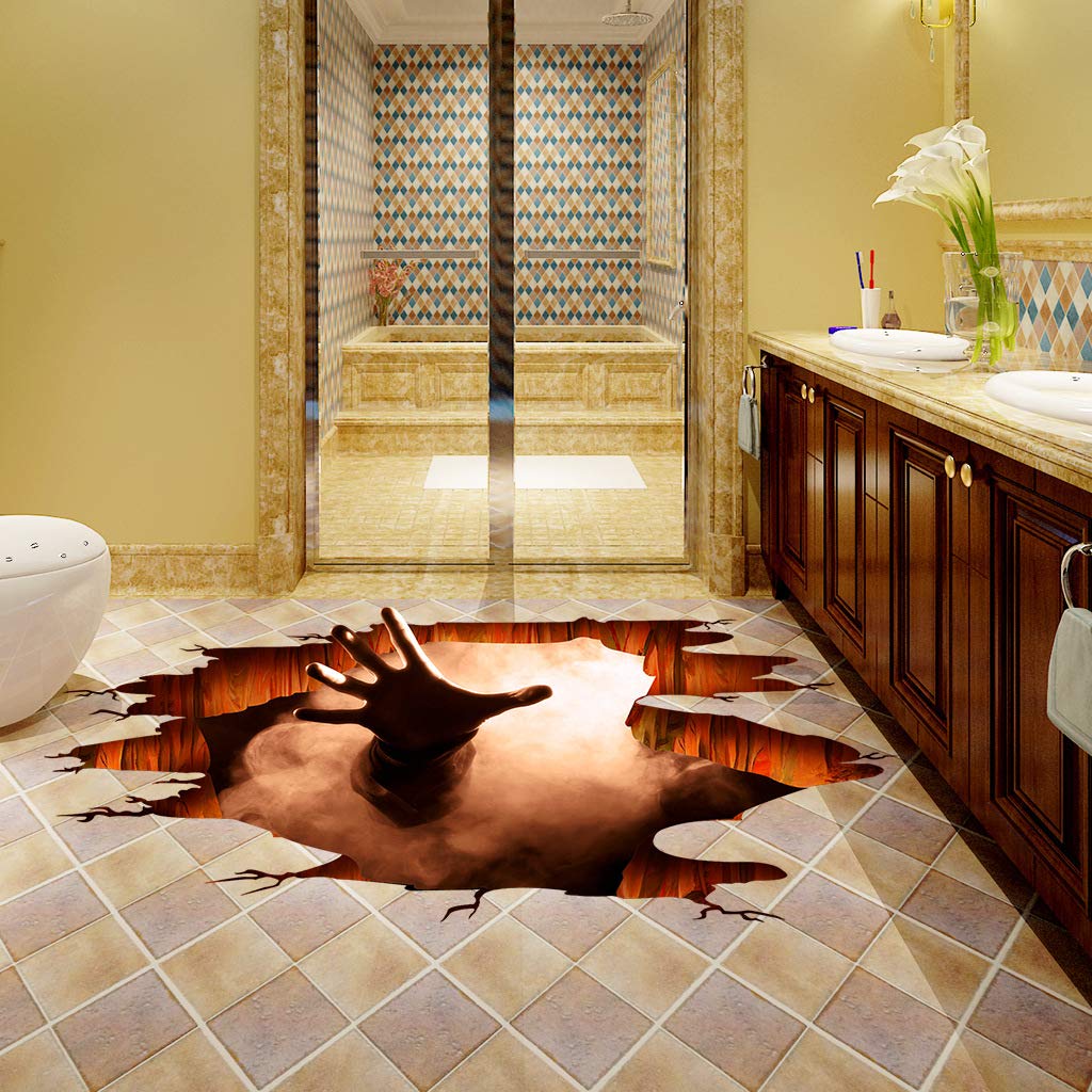 3D Halloween Floor & Wall Decals - Ghost Hand Scratching Removable Wall Stickers, Scary Home Decor for Bedroom, Living Room & Party - Perfect for Halloween Decorations, Haunted House Themes & Spooky Events