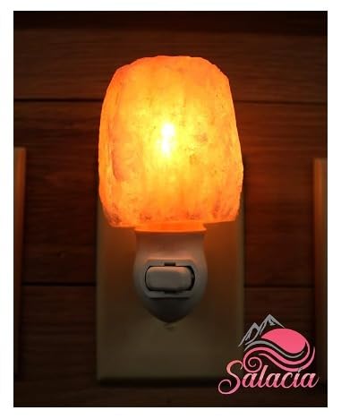 Natural Pink Himalayan Salt Night Light with On/Off Switch, 15W Bulb, Gibraltar Design - Ideal Small Lamp for Home Decor, Bedroom, Living Room, Yoga Studio & Meditation Space