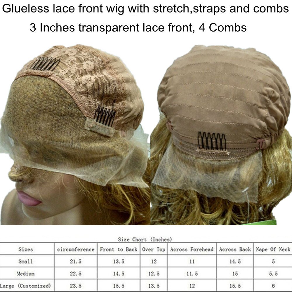 Brazilian Virgin Human Hair Lace Front Wigs for Women - Dark Blonde #27 Curly Glueless Lace Wig with Baby Hair 10 Inches | Natural Look for Daily Wear, Parties & Special Occasions