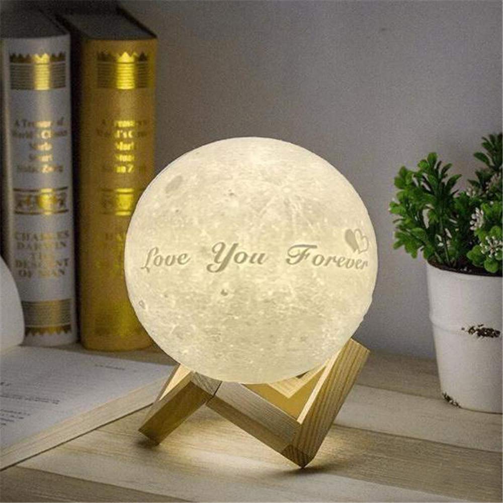 Custom 3D Moon Lamp with Personalized Photo - 5.9 Inch Night Light for Bedroom, Nursery, Romantic Gifts & Home Decor