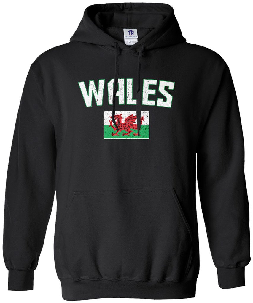 Threadrock Women's Wales Flag Hoodie Sweatshirt - Cozy Pullover Fleece Sweater for Casual Wear, Street Style & Game Day Outfits
