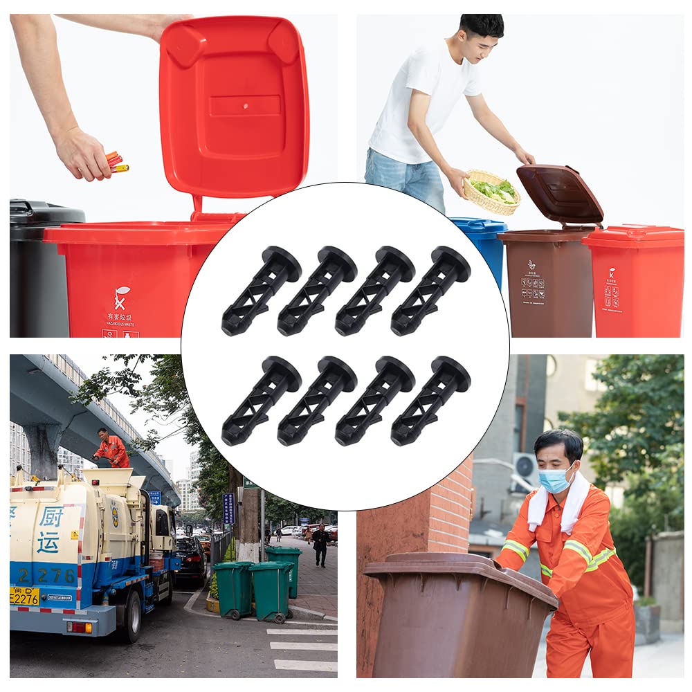8 Pcs Heavy Duty Wheelie Bin Lid Hinge Pins - Durable Trash Can Hinge Replacement Parts for 120/240L Outdoor Bins (67mmx31mm, Black) - Perfect for Securing Waste Container Lids in Gardens, Yards & Public Spaces