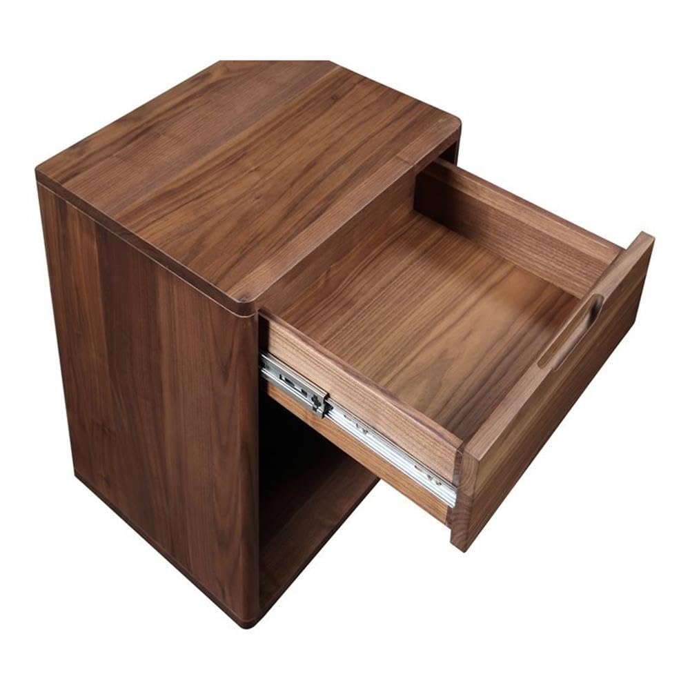 Moe's Home Collection Osamu Nightstand - Modern Bedside Table with Drawer, Wooden Night Stand for Bedroom, Living Room, and Guest Room - Perfect for Storage and Decor